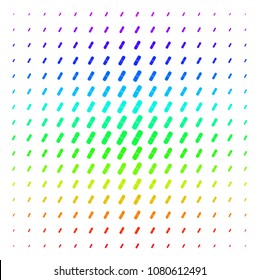 Pill icon rainbow colored halftone pattern. Vector pill pictograms arranged into halftone grid with vertical spectrum gradient. Designed for backgrounds, covers and abstraction concepts.