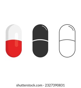 Pill Icon Set Vector Design.