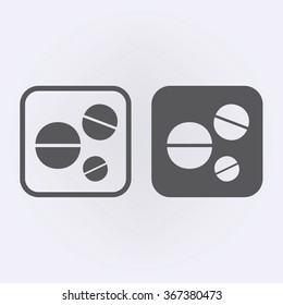 Pill Icon set . Vector illustration