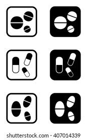 Pill Icon set . Vector illustration