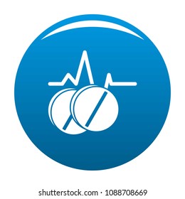 Pill icon. Simple illustration of pill vector icon for any design blue