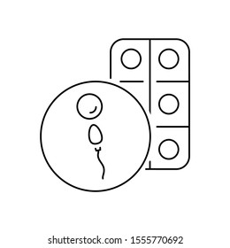 Pill icon. Simple line, outline vector of artificial insemination icons for ui and ux, website or mobile application