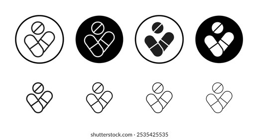 Pill icon Simple thin outline