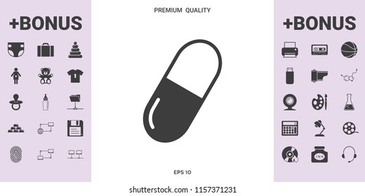 Pill icon symbol - graphic elements for your design