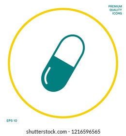 Pill icon symbol. Graphic elements for your design