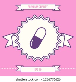 Pill icon symbol. Graphic elements for your design