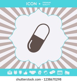 Pill icon symbol. Graphic elements for your design