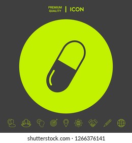 Pill icon symbol. Graphic elements for your design