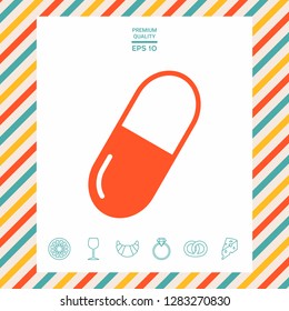 Pill icon symbol. Graphic elements for your design
