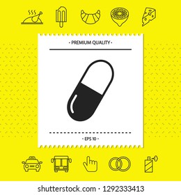 Pill icon symbol. Graphic elements for your design