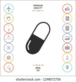 Pill icon symbol. Graphic elements for your design