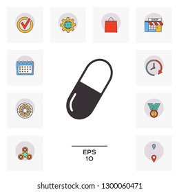 Pill icon symbol. Graphic elements for your design