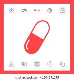 Pill icon symbol. Graphic elements for your design