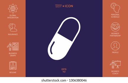 Pill icon symbol. Graphic elements for your design