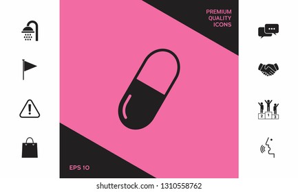 Pill icon symbol. Graphic elements for your design