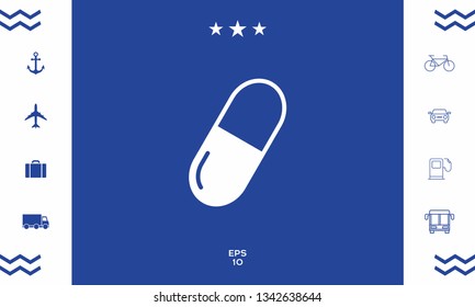 Pill icon symbol. Graphic elements for your design