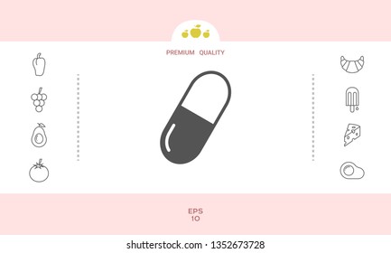 Pill icon symbol. Graphic elements for your design