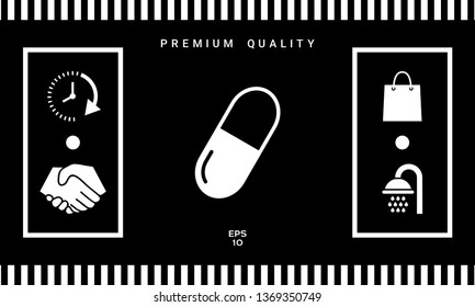 Pill icon symbol. Graphic elements for your design