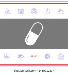 Pill icon symbol. Graphic elements for your design