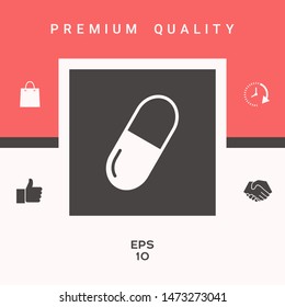 Pill icon symbol. Graphic elements for your design