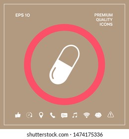 Pill icon symbol. Graphic elements for your design