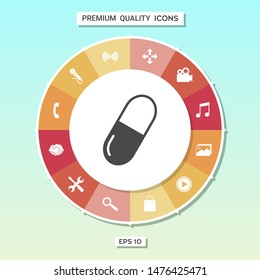 Pill icon symbol. Graphic elements for your design
