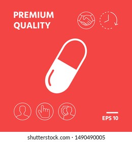 Pill icon symbol. Graphic elements for your design