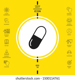 Pill icon symbol. Graphic elements for your design