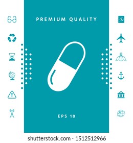 Pill icon symbol. Graphic elements for your design