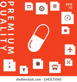 Pill icon symbol. Graphic elements for your design