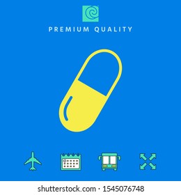 Pill icon symbol. Graphic elements for your design