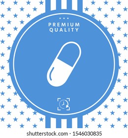 Pill icon symbol. Graphic elements for your design