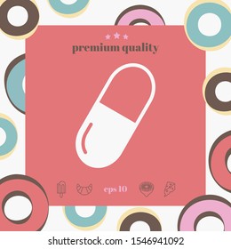 Pill icon symbol. Graphic elements for your design