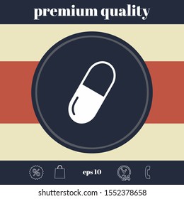 Pill icon symbol. Graphic elements for your design