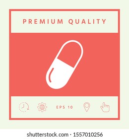 Pill icon symbol. Graphic elements for your design