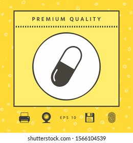 Pill icon symbol. Graphic elements for your design