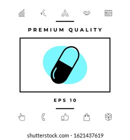 Pill icon symbol. Graphic elements for your design