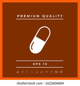 Pill icon symbol. Graphic elements for your design