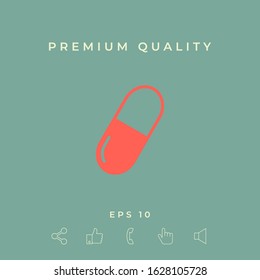 Pill icon symbol. Graphic elements for your design