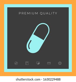 Pill icon symbol. Graphic elements for your design