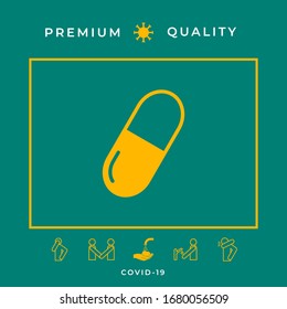 Pill icon symbol. Graphic elements for your design