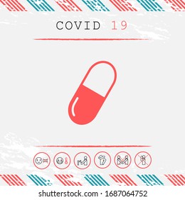 Pill icon symbol. Graphic elements for your design