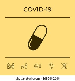 Pill icon symbol. Graphic elements for your design