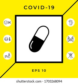 Pill icon symbol. Graphic elements for your design