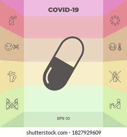Pill icon symbol. Graphic elements for your design