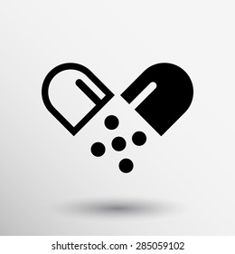 pill icon tablet pain chemistry aspirin isolated.