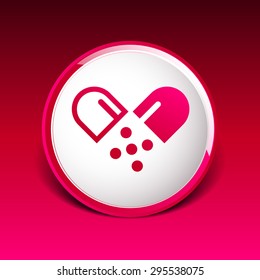 pill icon tablet pain chemistry aspirin isolated.
