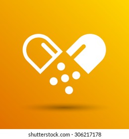 pill icon tablet pain chemistry aspirin isolated.