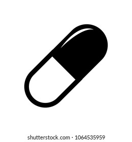 Pill icon in trendy flat style isolated on background. Pill icon page symbol for your web site design Pill icon logo, app, UI. Pill icon Vector illustration, EPS10.