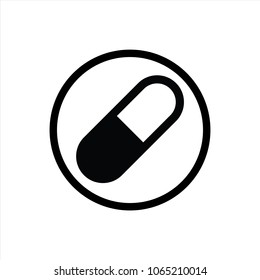 Pill icon in trendy flat style isolated on background. Pill icon page symbol for your web site design  logo, app, UI. Vector EPS10
